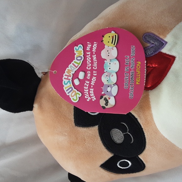 8" Squishmallows - Pam the Pug, 2020 Valentine version, NWT - Picture 4 of 5
